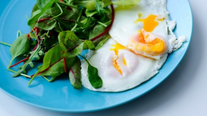 Salad and eggs plate salad eggs