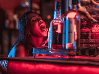 drunk girl in a bar
