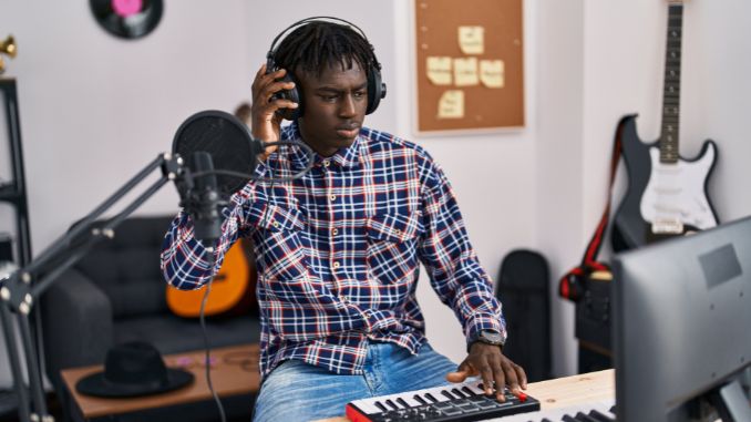 african-american-man-musician-having-dj-session-at-music-studio