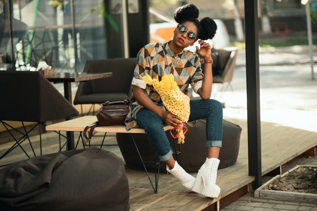 black girl sitting