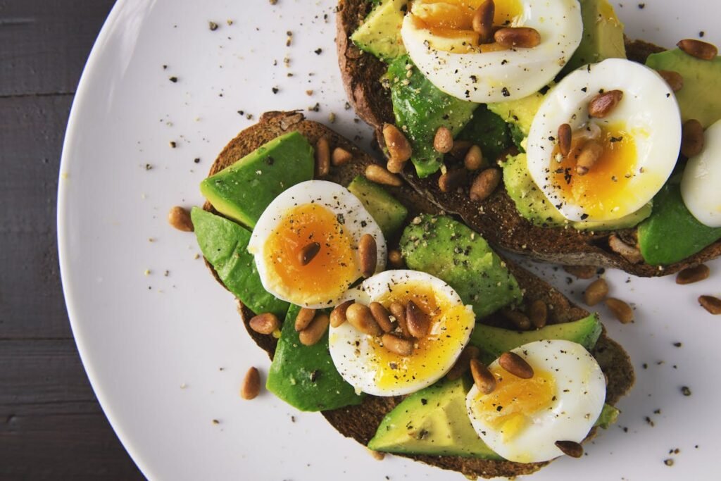 pastry-and-boiled-egg-on-plate