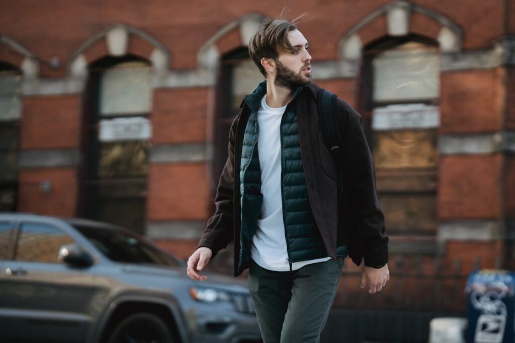 a man walking on the street