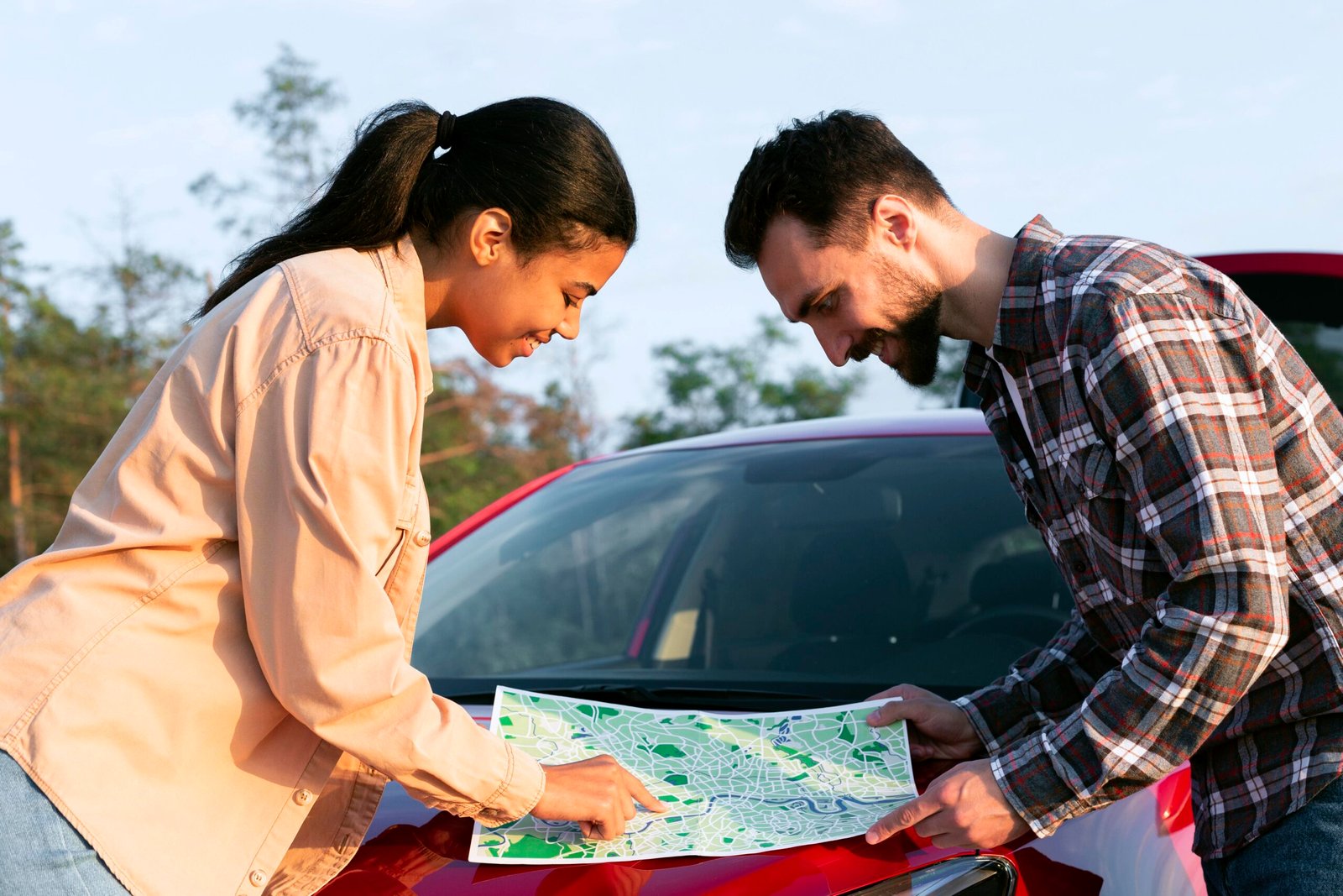 Car Shipping - -couple-checking-map-new-destination