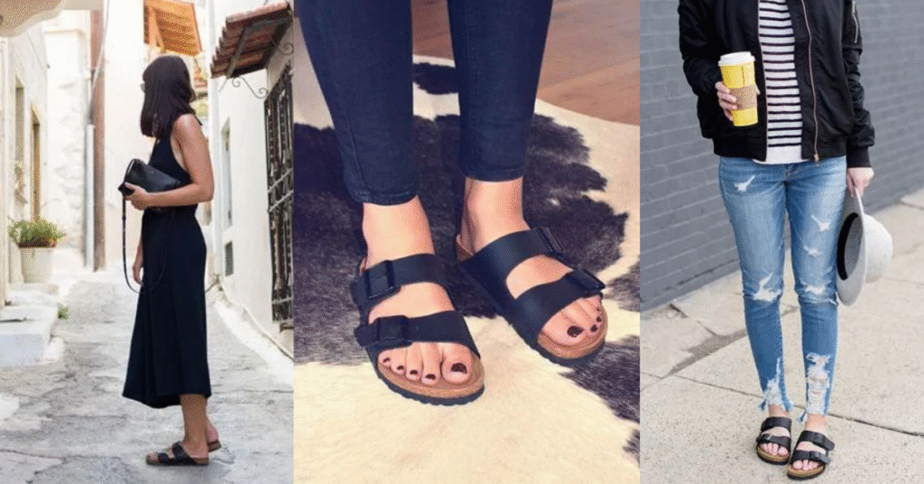 black sandals
