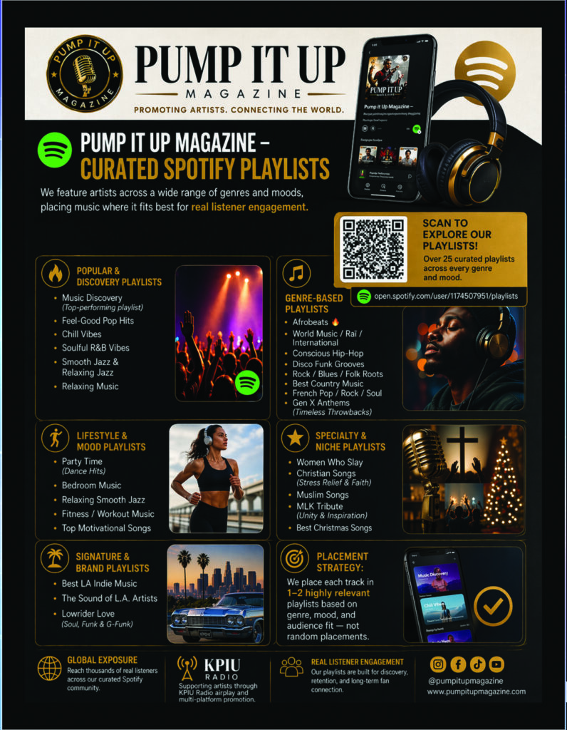 Pump It Up Magazine curated Spotify playlists promotion for indie artists music exposure