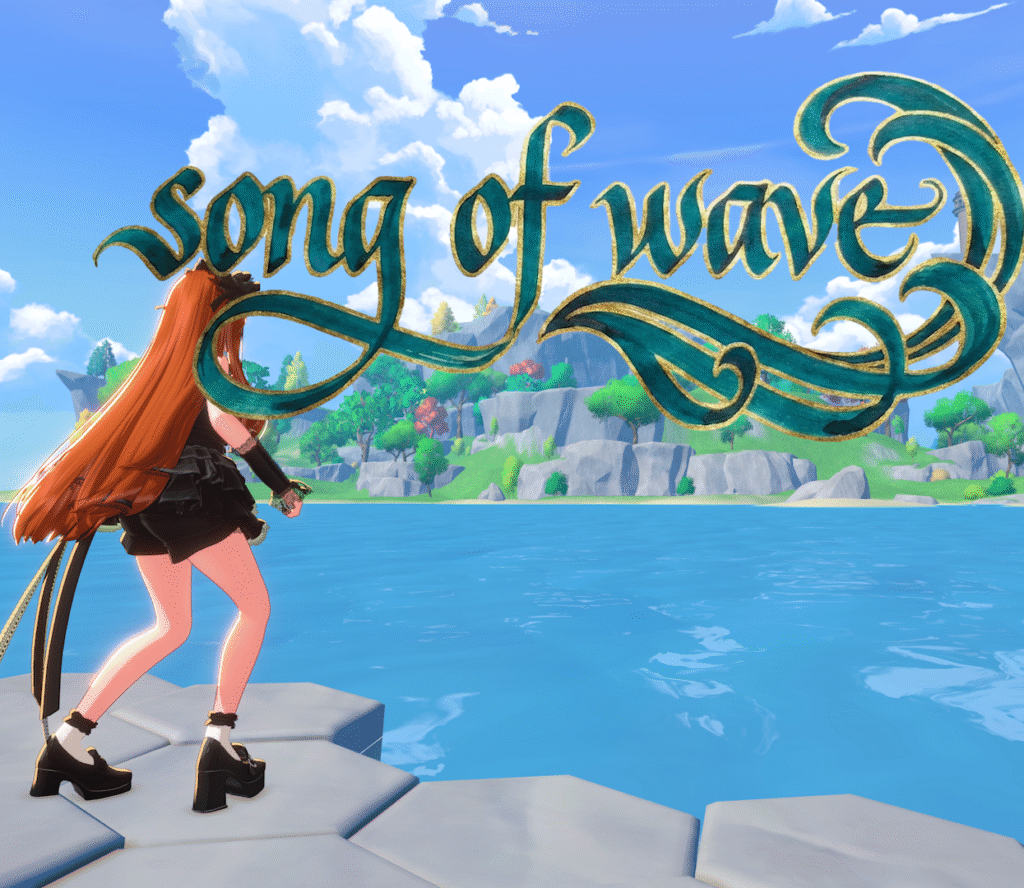 Character by water, vibrant scenery.  Listen to GIRLZ*ONE – “Song of Wave”