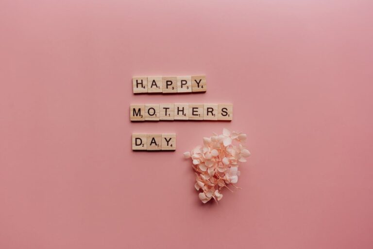 Scrabble letters spelling Happy Mother's Day