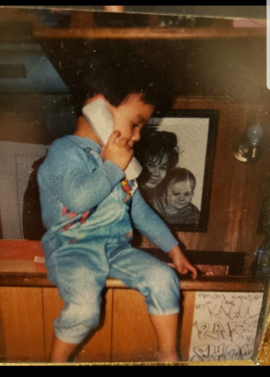 Mak Musik as a youngster calling the KAGU Rap Show