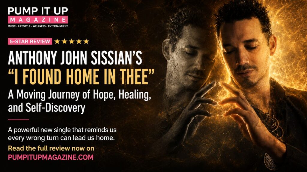 Anthony John Sissian featured in Pump It Up Magazine's 5-star review of "I Found Home in Thee," an inspiring song about hope, healing, and self-discovery.