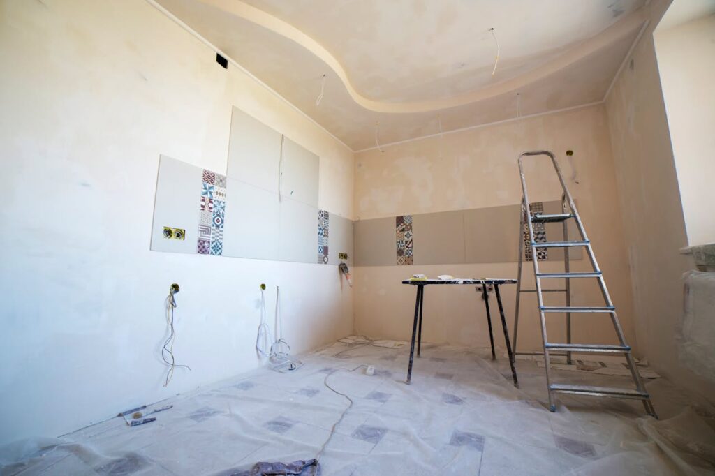 home improvement -photomodern-home-renovation-scene-with-ladders