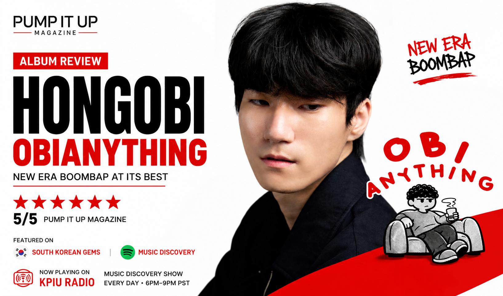 hongobi obianything album review banner by Pump It Up Magazine featuring the New Era BoomBap EP