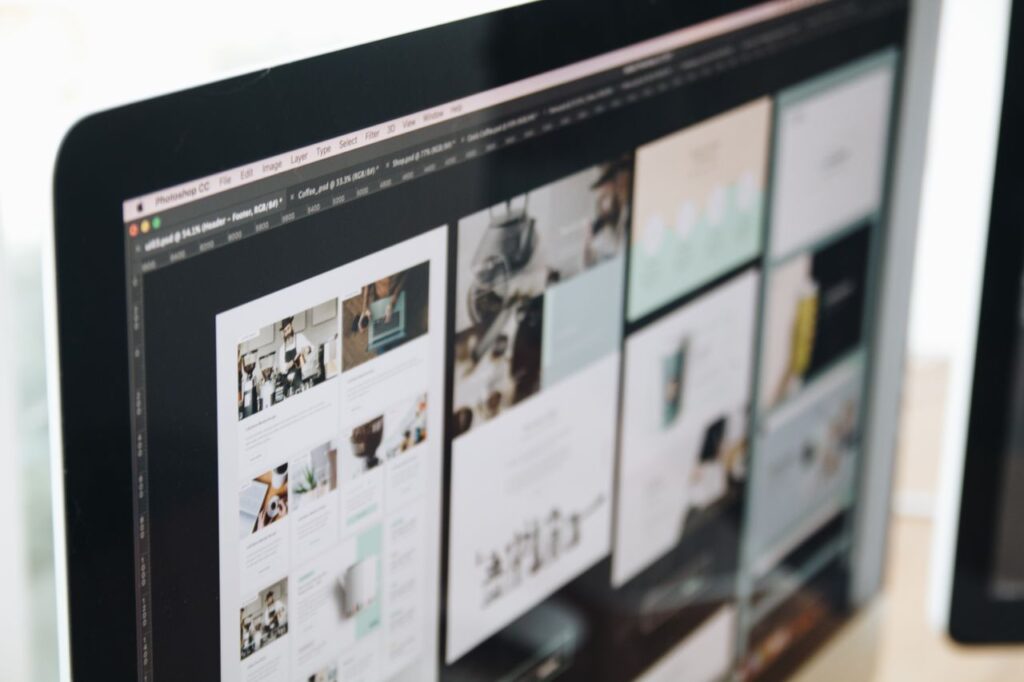 web design computer screen