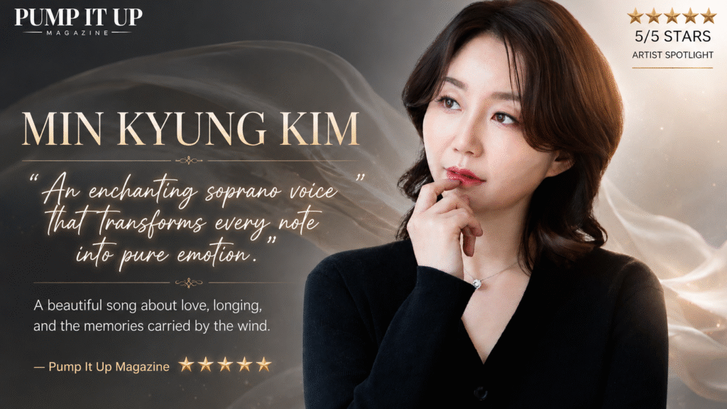 Min Kyung Kim featured in Pump It Up Magazine's 5-star review of her Korean Art Pop single When the Wind Blows.