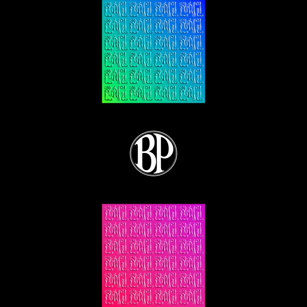 Official album artwork for Bluetopink by Korean artist Hanseein, featuring blue and pink graphic panels on a black background.