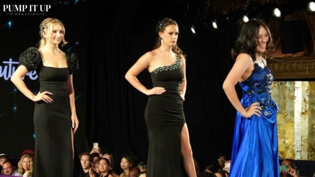 Liliana Mijangos with models presenting LC Couture at New York Fashion Week 2026
